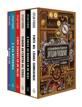 Box de livros do autor júlio verne
